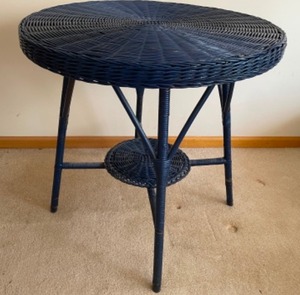 lot 13 image: Solid Blue Wicker Table