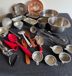 lot 58 image: Kitchen Basics with Bowls, Pans, Utensils, Egg Poaching Cups & Nut Chopper