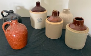 lot 170 image: Western Stoneware & Other Brand Jugs, One is A Music Box