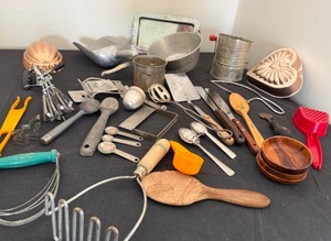lot 191 image: Kitchen Utensils In A Mixed Collection From Old to New