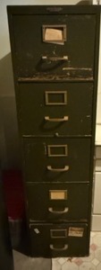 lot 43 image: Remington Rand Guardsman Wood 4-Drawer Filing Cabinet