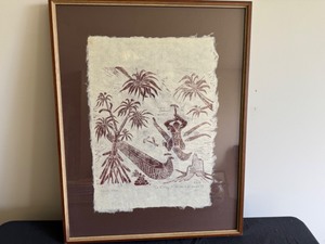 lot 34 image: Stunning Art by D Vang Volcano Hawaii 1973