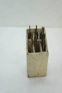 lot 7 image: Vintage razors in wood holder