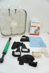 lot 24 image: Electric Heating Pad & Box Fan Lot