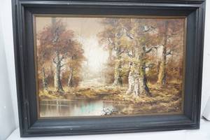 lot 27 image: Oil painting on canvas 44x32