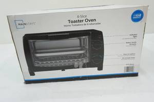 lot 40 image: Mainstays 4-slice toaster oven - NEW IN BOX