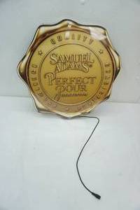 lot 45 image: Samuel Adams lighted beer sign 18 diameter