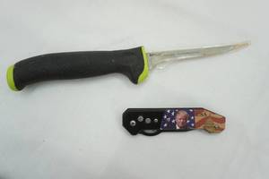 lot 68 image: Filet Knife & Trump Folding Pocket Knife
