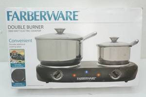 lot 80 image: Farberware Double Burner NEW in Box
