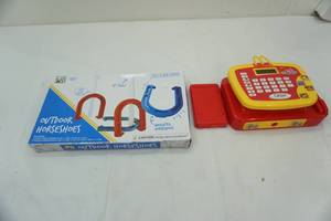lot 115 image: Toy Horseshoes & McDonalds Cash Register