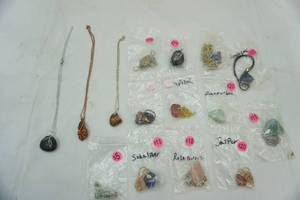 lot 136 image: Jewelry Lot rock pendant necklaces