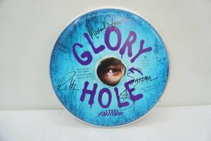 lot 147 image: Glory Hole signed drumhead Steel Panther
