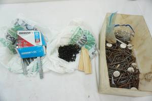 lot 165 image: hardware supply lot staples, nails, screws