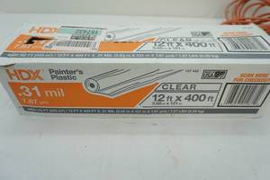 lot 174 image: HDX painters plastic NEW 12x400