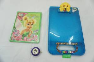 lot 296 image: Tinkerbell Fairy Fashions, Lisa Frank Puppy Love Clipboard storage case & yo-yo