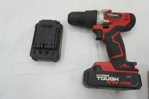 lot 323 image: Hyper Tough drill & 2 batteries