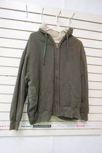 lot 358 image: Mens XL Lined green sweatshirt. Faded Glory