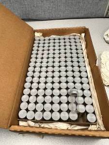 lot 48 image: 1 Gross - Shell Vials With Polyethylene Closures Two Dram - 19x48mm Mercer Glass