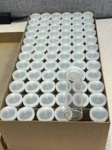 lot 102 image: 12 Gross Merco Shell Vials With Polyethylene Closures Twelve Dram 29x94mm