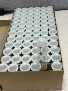 lot 103 image: 12 Gross Merco Shell Vials With Polyethylene Closures Twelve Dram 29x94mm