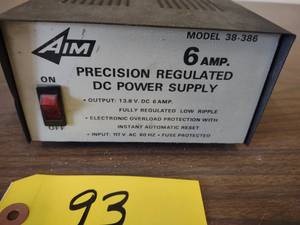 lot 93 image: Aim Model 38-386 DC Power Supply...
