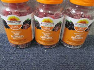 lot 8 image: 3- 90 ct Zinc Gummies...