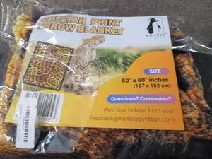 lot 100 image: 50x60 inch Cheetah Throw Blanket...