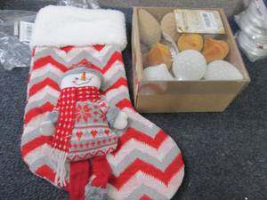 lot 123 image: Christmas Stocking, Ornaments...
