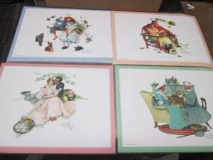 lot 202 image: 16-(4 Sets of 4) Norman Rockwell Pl...