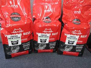 lot 270 image: 3- 8 lb Bags Worlds Best Cat Litte...