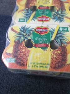 lot 306 image: 12- 6 oz DelMonte 100% Pineapple Ju...