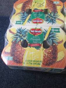 lot 310 image: 12- 6 oz DelMonte 100% Pineapple Ju...