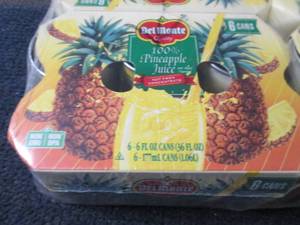 lot 311 image: 12- 6 oz DelMonte 100% Pineapple Ju...