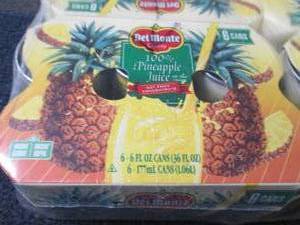 lot 313 image: 12- 6 oz DelMonte 100% Pineapple Ju...