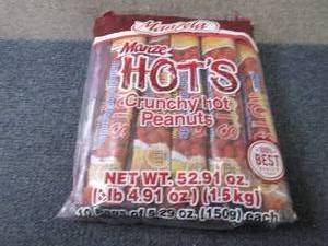 lot 329 image: 10- 5.29 oz Manze Hots Crunchy Hot...