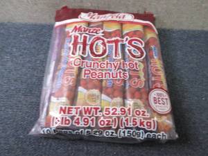 lot 333 image: 10- 5.29 oz Manze Hots Crunchy Hot...