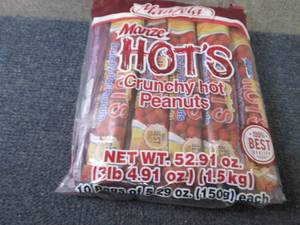 lot 336 image: 10- 5.29 oz Manze Hots Crunchy Hot...