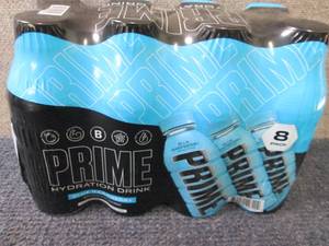 lot 371 image: 8- 16.9 oz Prime Blue Raspberry...