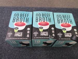 lot 409 image: 3- 10ct Oceans Halo No Beef Broth ...