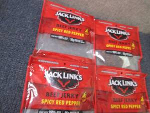 lot 455 image: 4- 2.85 oz Jack Links Spicy Red Pep...