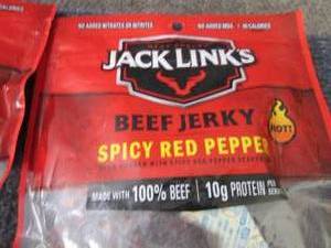 lot 458 image: 4- 2.85 oz Jack Links Spicy Red Pep...