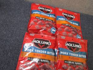 lot 459 image: 4- 4.35 oz Jack Links Barbecue Pork Tender Bites