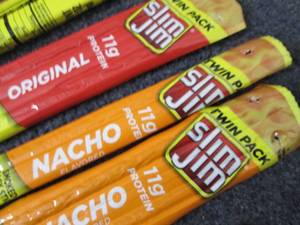 lot 465 image: 6- 2pks Slim Jim Snacks...