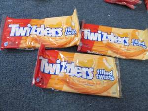 lot 483 image: 3- 11 oz Twizzlers Orange Cream Pop...