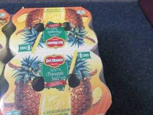 lot 491 image: 12- 6 oz DelMonte 100% Pineapple Ju...