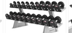lot 24 image: FreeMotion Heavy-duty Commercial 2 tier Dumbbell Rack Only (Dumbbells not included) USED