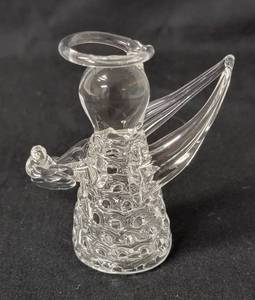 lot 69 image: 1979 Lute - Carberry Angel    (Glass Blown by Edward Carberry of Marshall Minnesota)  Approx. 3 tall