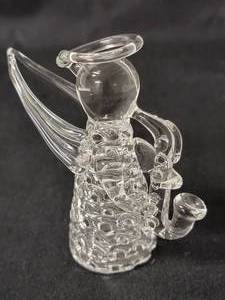 lot 75 image: 1985 Saxophone - Carberry Angel   (Glass Blown by Edward Carberry of Marshall Minnesota)  Approx. 3 tall