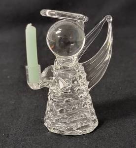 lot 68 image: 1978 Candle - Carberry Angel   (Glass Blown by Edward Carberry of Marshall Minnesota)  Approx. 3 tall
