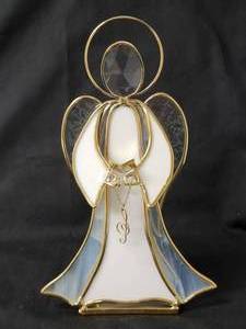 lot 55 image: 24K Gold Plated.  House of Glass StainedSlag Glass Angel Figurine .  Vintage from the 80s.  &nbspApprox. 8 to 10 tall